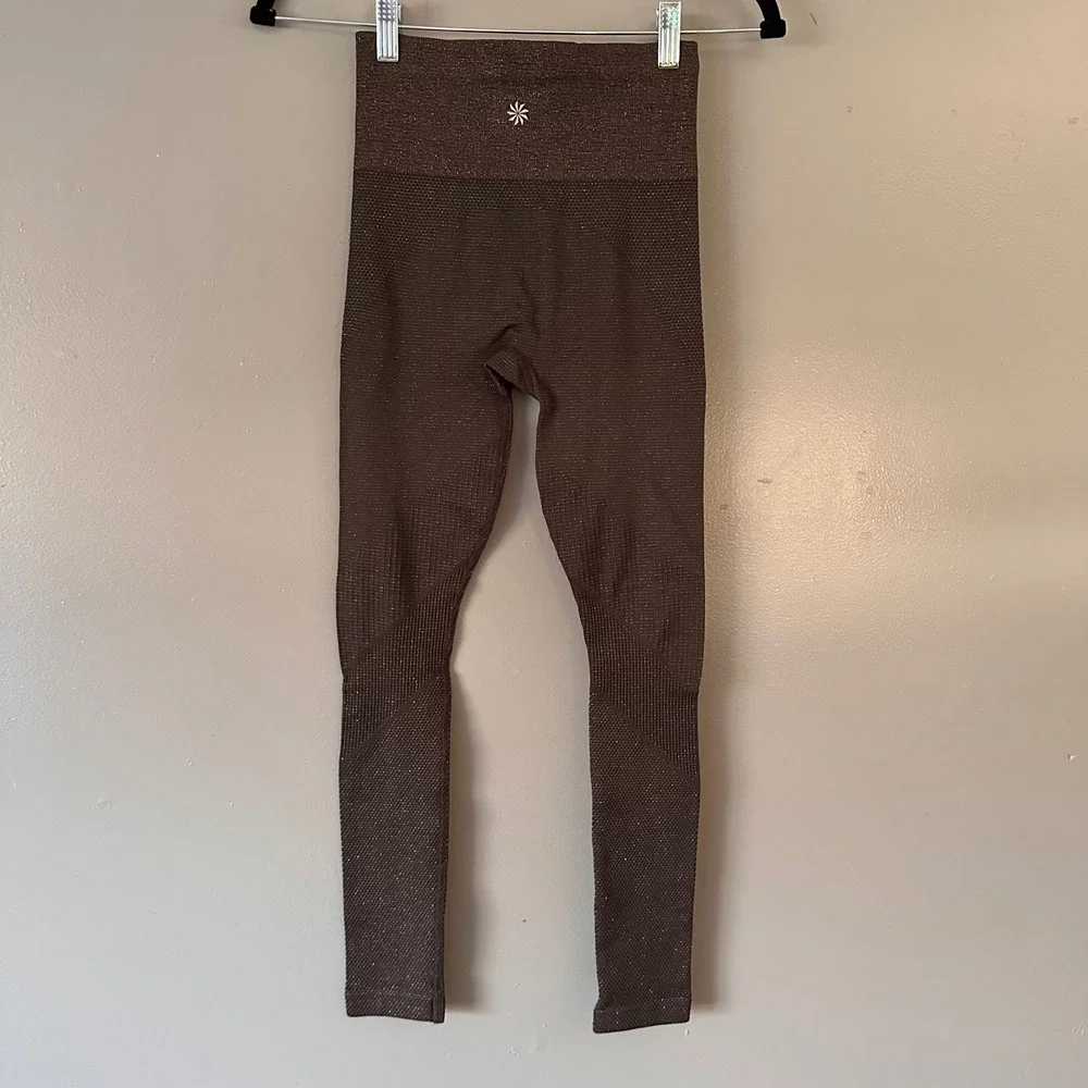 Athleta Seamless‎ High Waisted Leggings in Metallic Brown